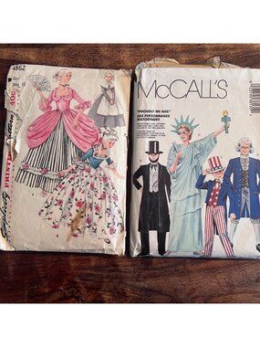 Simplicity & McCalls Historical Costume Sewing Patterns Girls Size 12 & Adults S